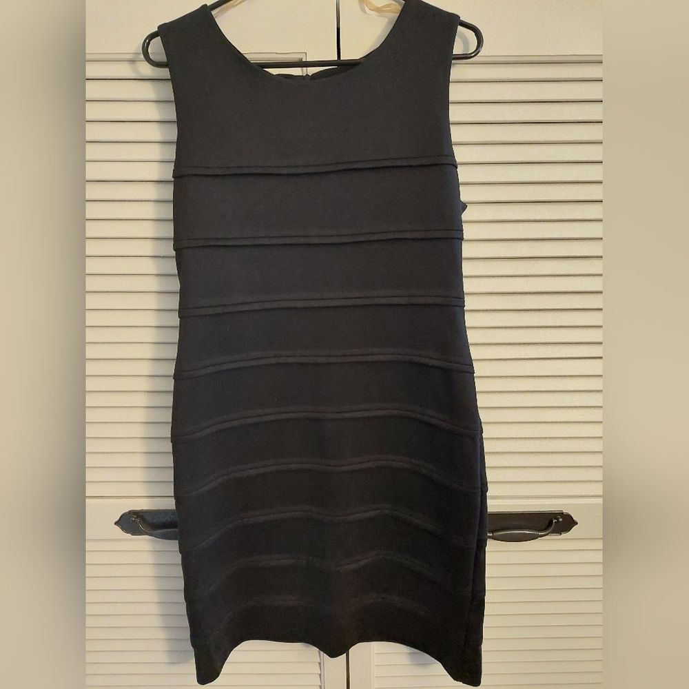Dress Barn Black Knit Ribbed Dress-10